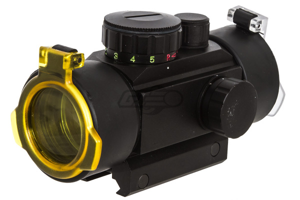 AIM Sports 1x30 Red / Green Dot Sight ( 4 Reticles & Flip Up Lens Covers )