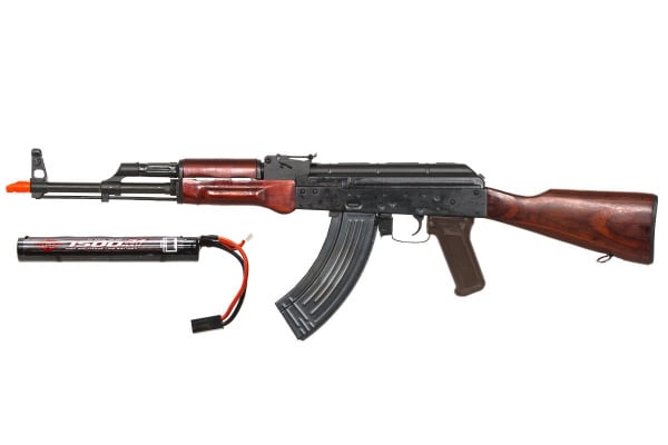 Spartan Delta E&L AKM Rifle AEG Airsoft Gun w/ 7.4 Lipo Battery Combo Pack ( Wood )