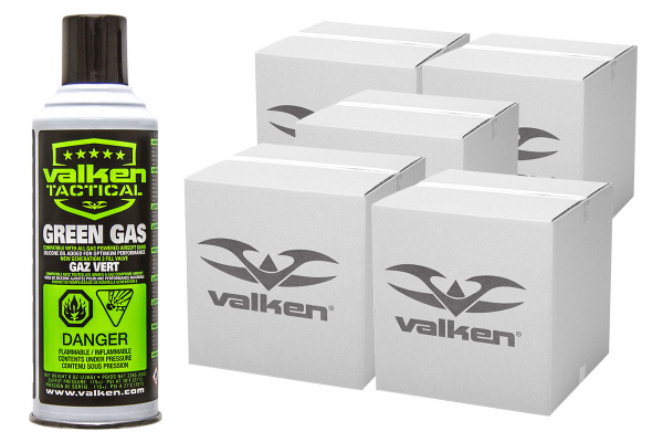 Valken Green Gas 5 Case ( 12 Cans Per Case : 60 Total )