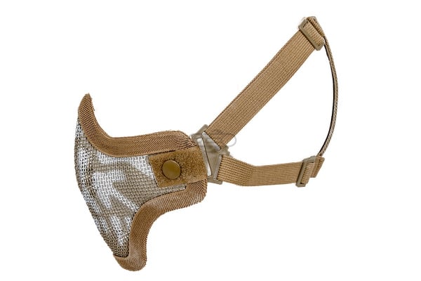 Emerson Tactical Double Strap Version Skull Metal Mesh Half Mask ( Tan )