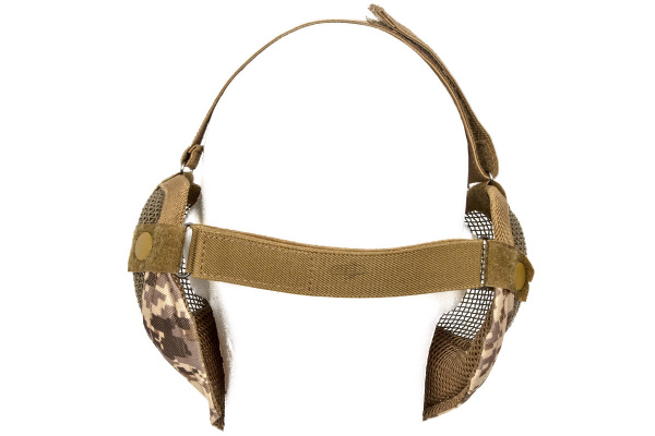 Emerson Tactical Metal Mesh Half Mask w/ Ear Protection ( Desert Digital )