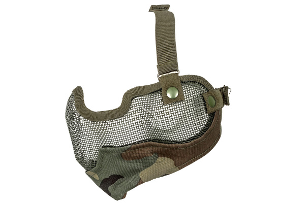 Emerson Tactical Metal Mesh Half Mask w/ Ear Protection ( Woodland )