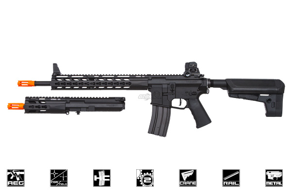 Krytac Trident MK2 M4 SPR w/ PDW Upper Keymod M4 AEG Airsoft Rifle Bundle ( Black )