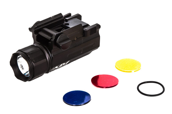 AIM Sports 220 Lumens Compact Flashlight w/ 3 Color Filter Lenses