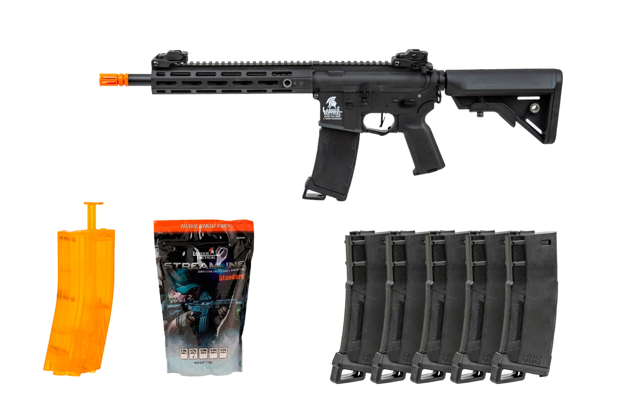 Battle Ready Package 5 Ft. Lancer Tactical Gen3 LT32BA10 AEG Airsoft