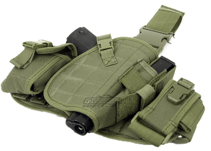 MOLLE OD Green Ambidextrous Gun Holster BB Airsoft Pistol Hand Tactical 5806 
