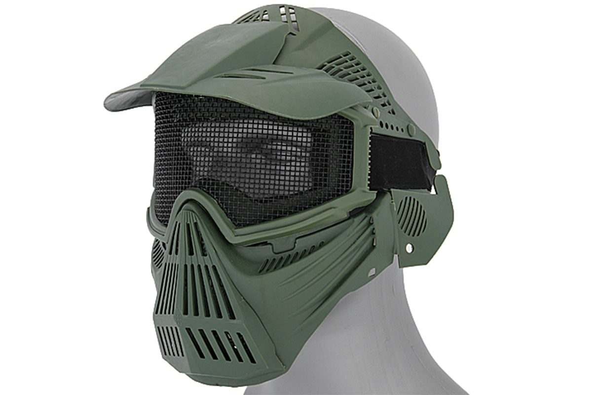 Emerson Industries Full Face Mask w/ Mesh Eye Protection & Visor ( OD Green  )