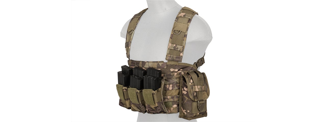 Lancer Tactical Airsoft M4 MOLLE Modular Chest Rig ( Camo Tropic )