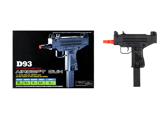 pistola de airsoft eléctrica well mini uzi smg d93 recargable aeg completa  y semiautomática fps-255 (pistola de airsoft)