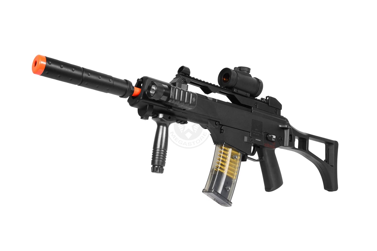 Double Eagle R36C TacSpec Electric AEG Airsoft Rifle w/ Flashlight and ...
