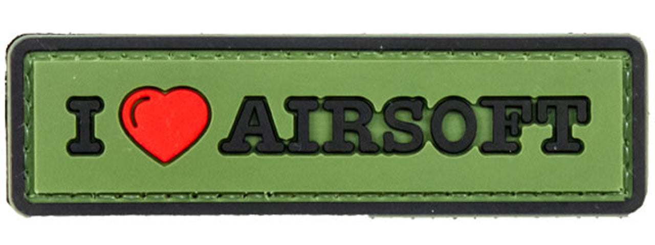 G-force I Love Airsoft PVC Morale Patch ( Green )