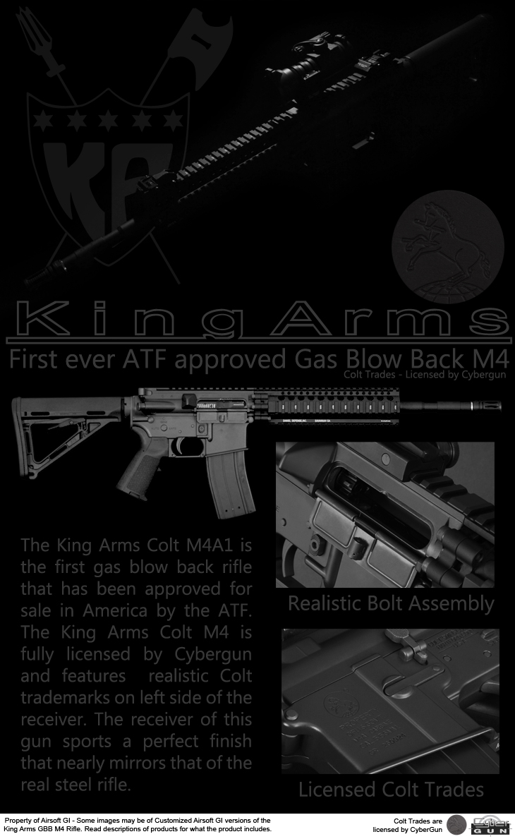 King Arms Full Metal Colt M4 Gas Blowback