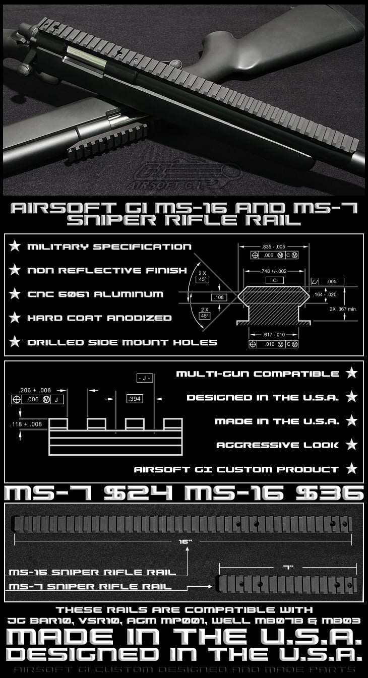 Airsoft GI MS7 & MS16 Rail