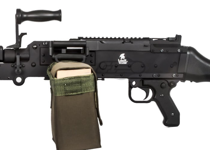 Lancer Tactical Full Metal M240 Airsoft AEG Squad Automatic Machine Gun  with Box Magazine (Color: Black)