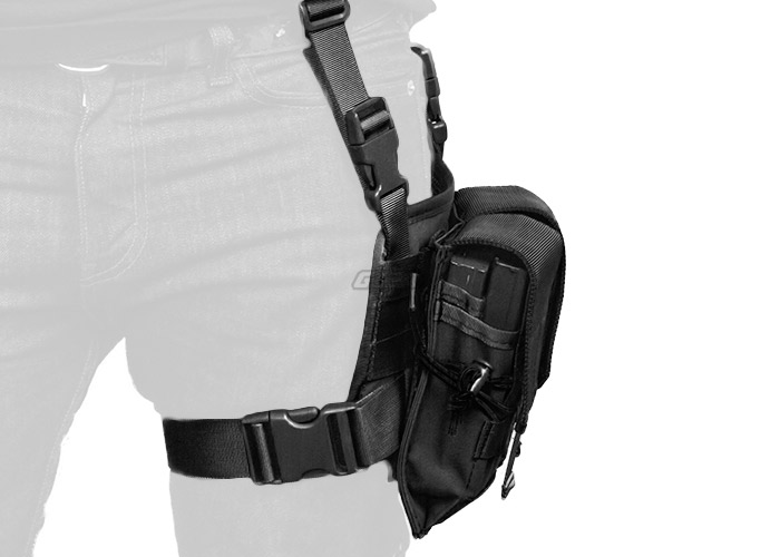 Magazine Leg Rigs Lancer Tactical Magazine Pouch Leg Rig MOLLE ( Black )