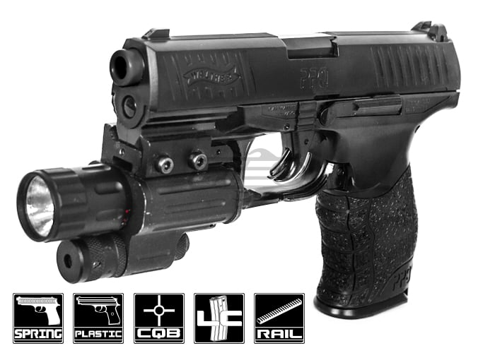  P2 Spring Powered Airsoft Pistol Plastic Lightweight (Black) :  Sports & Outdoors