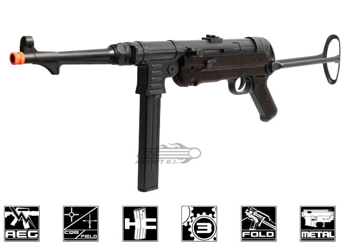 Agm Mp40 Aeg Airsoft Smg Black Brown