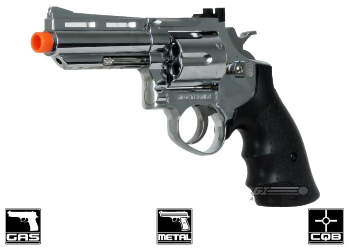 HFC AIRSOFT DE 6'' Airsoft REVOLVER PLASTIC GREEN GAS - SILVER 