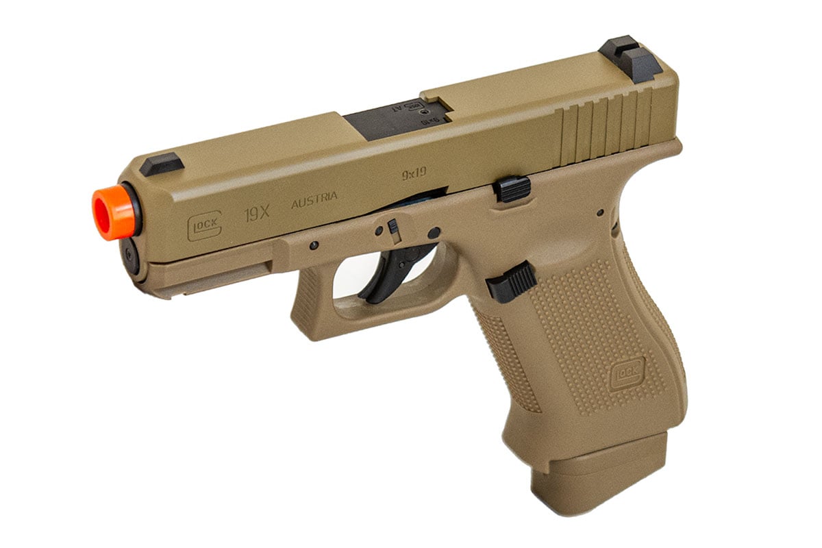 Details about   Elite Force Officially Licensed Glock 19X Gen5 GBB Airsoft Pistol Coyote Tan NEW