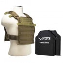 VISM Fast Plate Carrier with two 10x12 Level IIIA Shooters Cut  Soft Ballistic Panels (Tan)