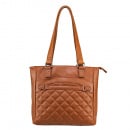 VISM Concealed Carry Quilted Tote (Brown)
