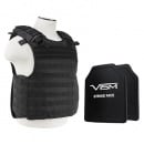 VISM Quick Release Carrier Vest with 2x 10X12 Shooters Cut Hard PE Ballistic Panels (Black)