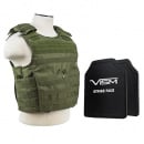 VISM Expert Carrier Vest with 2x 10X12 Shooters Cut Hard PE Ballistic Panels (Green/2XL)