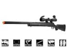 A&K M24 Bolt Action Fluted Barrel & Real Wood frame Scout Sniper Rifle  (Black) Airsoft Tiger111HK Area