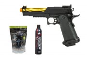 Gassed Up Player Package #28 ft. GE 3337 Hi-Capa Gas Blowbackack Pistol (Black/Gold)