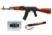 Charged Up Player Package #5 ft. Lancer Tactical AK-74N AEG Airsoft Rifle (Real Wood/Stamp Steel)