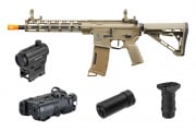 Lancer Tactical Gen 3 M-LOK 10" Airsoft M4 AEG with ETU & Delta Stock Field Ready Combo (Tan)