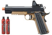 Ed Brown 1911 SOCOM GBB Airsoft Pistol w/ Red Dot Sight Green Gas Combo by Lancer Tactical