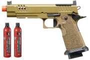 Zion Arms ZA11 MOD 1 Hi-Capa GBB Airsoft Pistol Green Gas Combo (Tan)