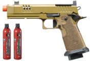 Zion Arms ZA11 MOD 2 Hi-Capa GBB Airsoft Pistol Green Gas Combo (Tan)