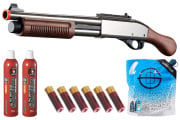 Golden Eagle M8877 3/6-Shot Pump Action Gas Airsoft Shotgun Combo (Silver)