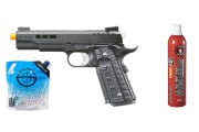 Ascend Airsoft KP1911 GBB Airsoft Pistol Green Gas Combo