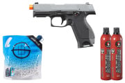 Kizuna Works KW-15K GBB Airsoft Pistol Green Gas Combo (Cerakote Gray)