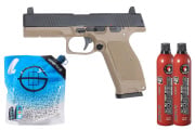Kizuna Works MKW GBB Airsoft Pistol Green Gas Combo (Tan/Black)
