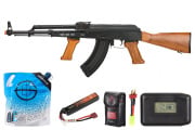 LCT LCKM-63 Carbine AEG Airsoft Rifle Battery & Charger Combo (Black/Wood)