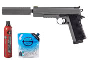 Vorsk VX-14 GBB Airsoft Pistol Green Gas Combo (Gray)