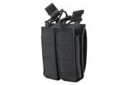 Lancer Tactical Laser Cut Open Top Double Pistol Magazine Pouch (Black)