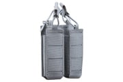 Lancer Tactical Laser Cut Open Top Double Pistol Magazine Pouch (Grey)