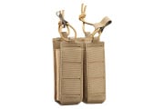 Lancer Tactical Laser Cut Open Top Double Pistol Magazine Pouch (Tan)