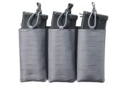 Lancer Tactical Laser Cut Triple AR/AK Magazine Pouch (Gray)