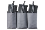 Lancer Tactical Laser Cut Triple AR 30 Round Magazine Pouch (Gray)
