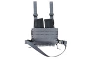 Lancer Tactical MOLLE Drop Leg Panel w/ Double Magazine Pouches (Gray)