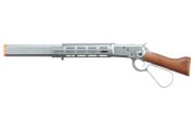 ACW M1873 "Mares Leg" Lever Action Airsoft Green Gas Rifle w/ M-LOK Rail and Suppressor (Silver)