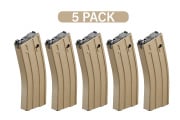 Lancer Tactical 35rd M4 MWS GBBR Magazine 5 Pack (Tan)
