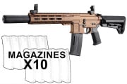 Mayo Gang MGC4 MK3 Full Metal M4 AEG W/ ETU Airsoft Rifle 10 Pack Mag Combo (Bronze)