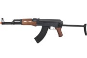 Lancer Tactical AK47 Airsoft AEG Rifle w/ Folding Stock (Black/Faux Wood)